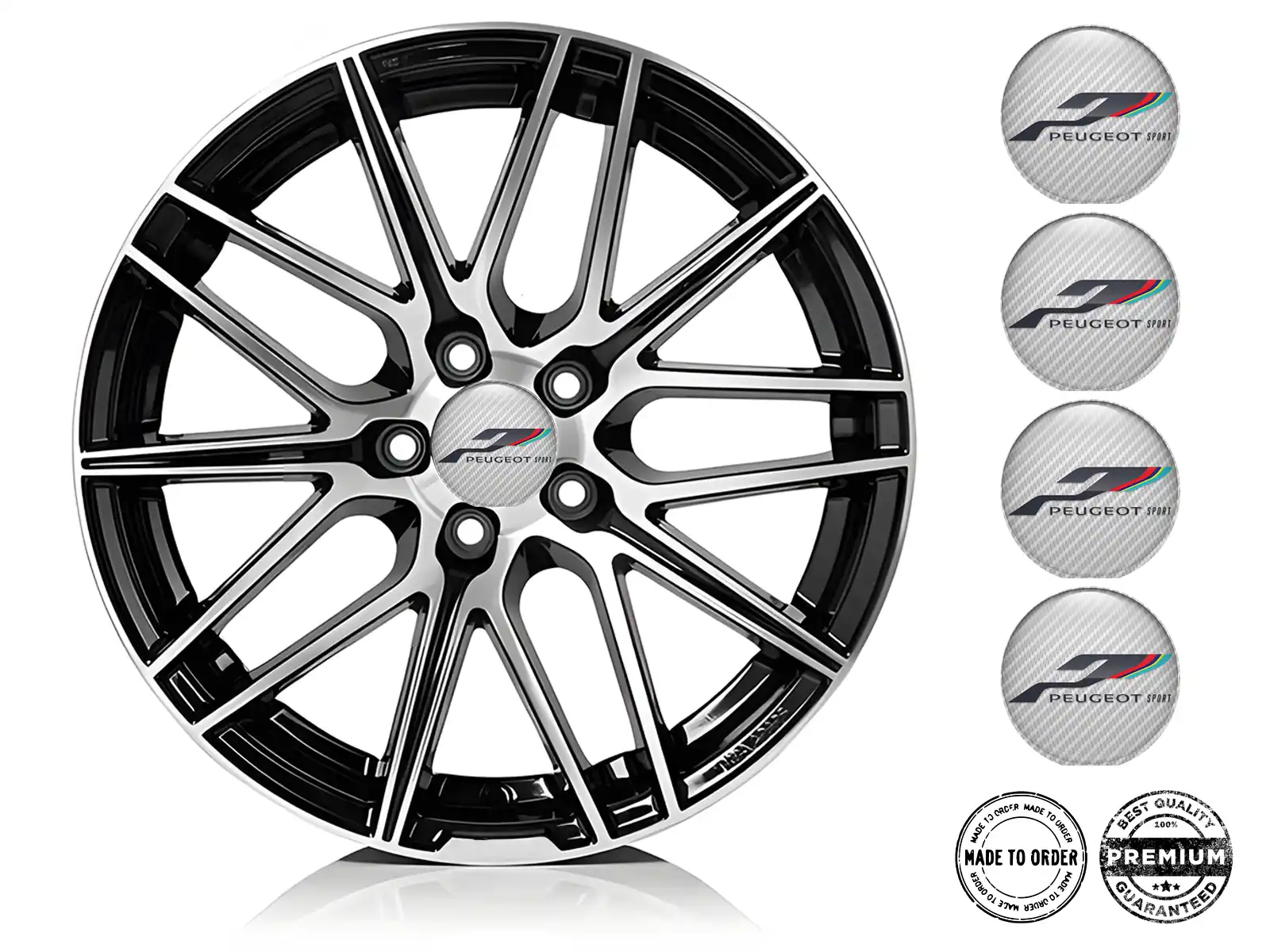 Peugeot Felgenaufkleber für Autos Luxusgewölbte Logos